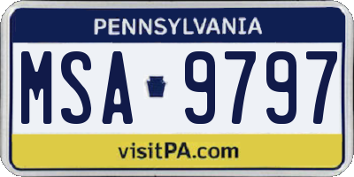 PA license plate MSA9797