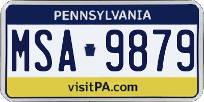 PA license plate MSA9879