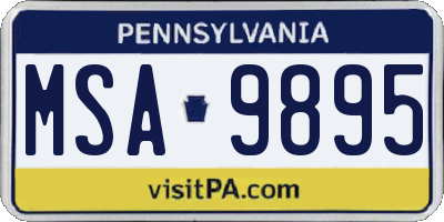 PA license plate MSA9895