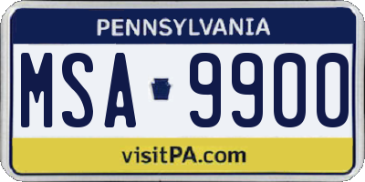 PA license plate MSA9900