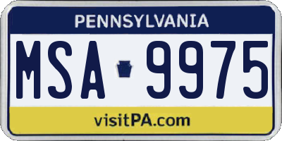 PA license plate MSA9975