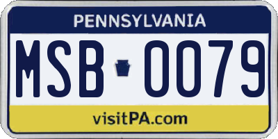 PA license plate MSB0079