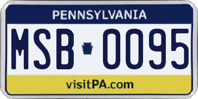 PA license plate MSB0095