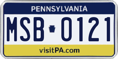 PA license plate MSB0121