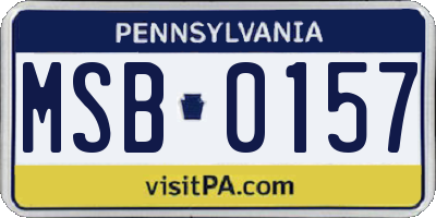 PA license plate MSB0157