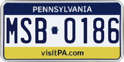 PA license plate MSB0186