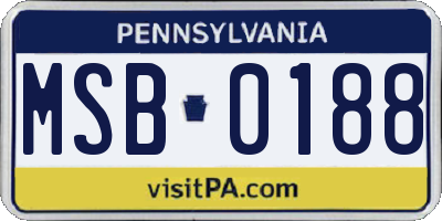 PA license plate MSB0188