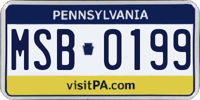PA license plate MSB0199