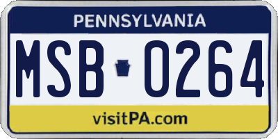 PA license plate MSB0264