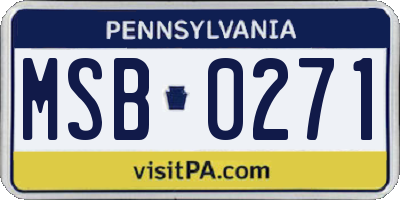 PA license plate MSB0271
