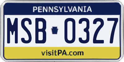 PA license plate MSB0327