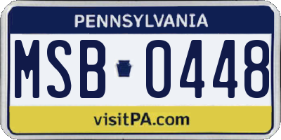 PA license plate MSB0448