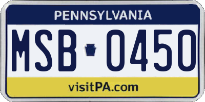 PA license plate MSB0450