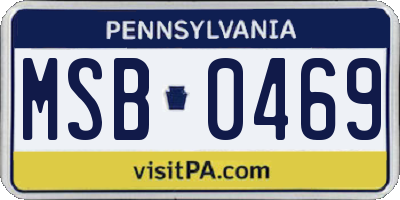 PA license plate MSB0469