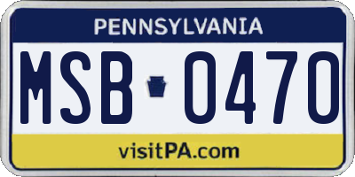PA license plate MSB0470