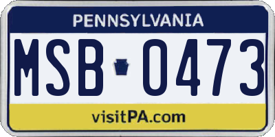 PA license plate MSB0473