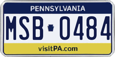 PA license plate MSB0484
