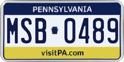 PA license plate MSB0489