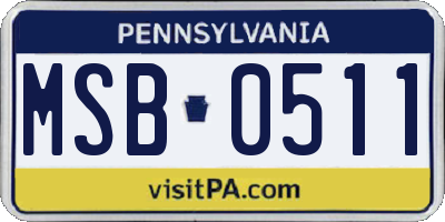 PA license plate MSB0511