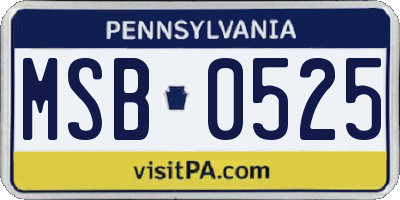 PA license plate MSB0525