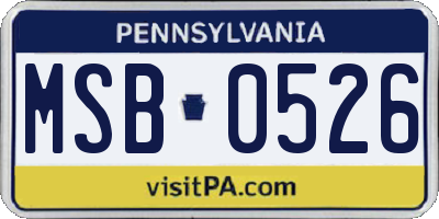 PA license plate MSB0526