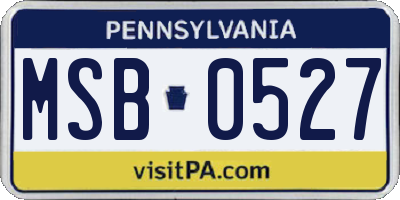 PA license plate MSB0527