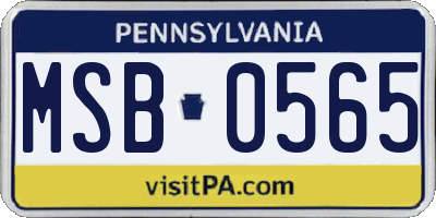 PA license plate MSB0565