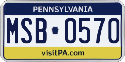 PA license plate MSB0570