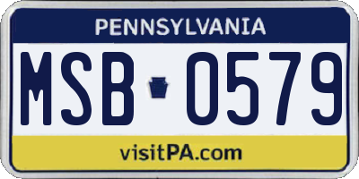 PA license plate MSB0579