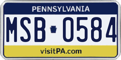 PA license plate MSB0584