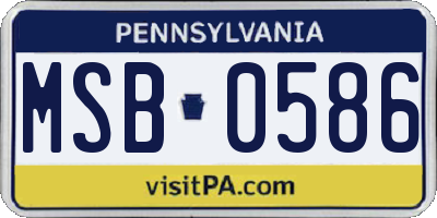 PA license plate MSB0586