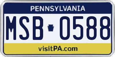 PA license plate MSB0588