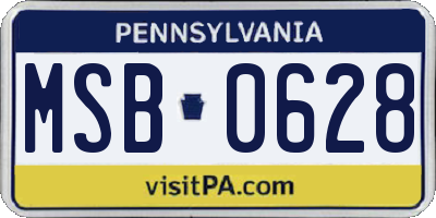 PA license plate MSB0628