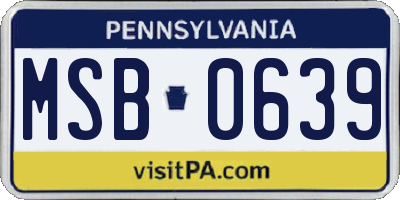 PA license plate MSB0639