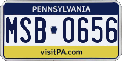 PA license plate MSB0656