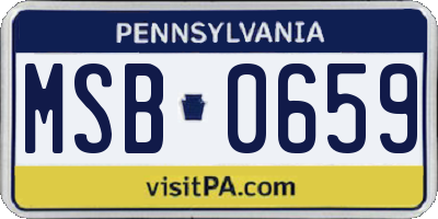 PA license plate MSB0659