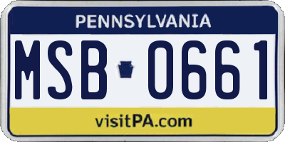PA license plate MSB0661