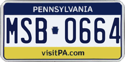 PA license plate MSB0664