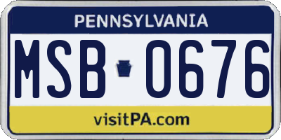PA license plate MSB0676