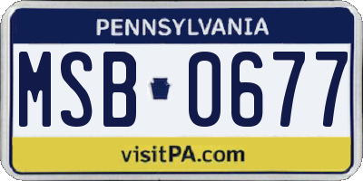 PA license plate MSB0677