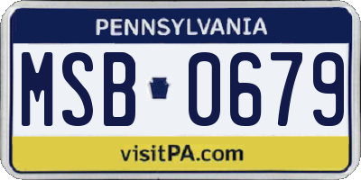 PA license plate MSB0679