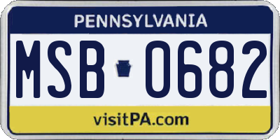 PA license plate MSB0682