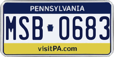 PA license plate MSB0683