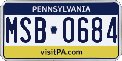 PA license plate MSB0684