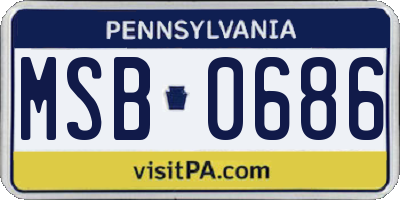 PA license plate MSB0686