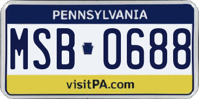 PA license plate MSB0688