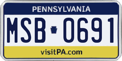 PA license plate MSB0691
