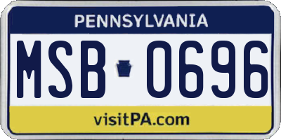 PA license plate MSB0696