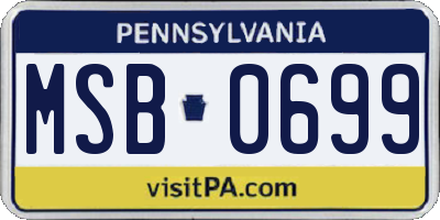 PA license plate MSB0699