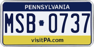 PA license plate MSB0737
